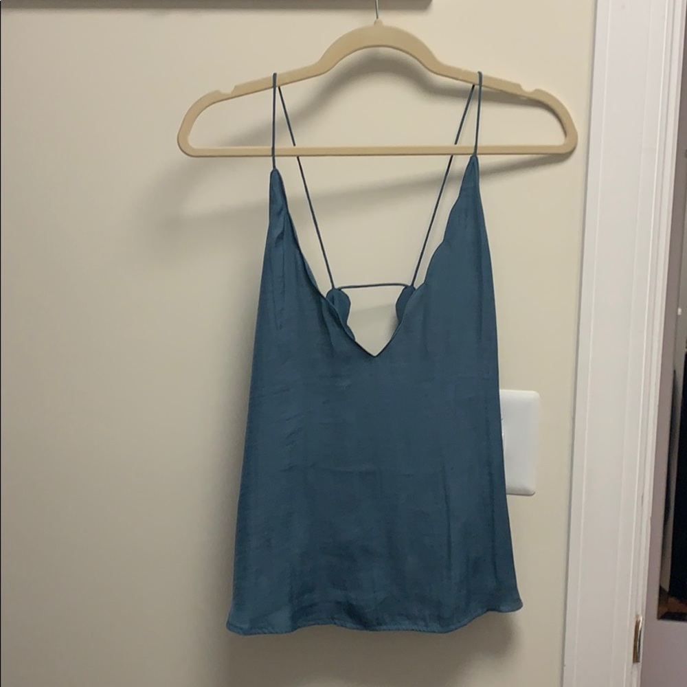 Scalloped Silky Tank Top